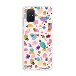 CaseCompany Terrazzo Memphis Pink: Galaxy A71 Transparant Hoesje