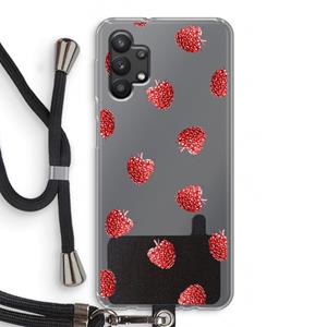 CaseCompany Framboosjes: Samsung Galaxy A32 5G Transparant Hoesje met koord