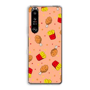 CaseCompany Chicken 'n Fries: Sony Xperia 1 III Transparant Hoesje