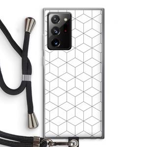CaseCompany Zwart-witte kubussen: Samsung Galaxy Note 20 Ultra / Note 20 Ultra 5G Transparant Hoesje met koord
