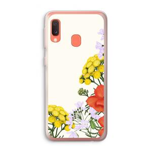 CaseCompany Wilde bloemen: Samsung Galaxy A20e Transparant Hoesje