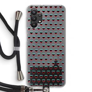 CaseCompany Hartjes: Samsung Galaxy A32 5G Transparant Hoesje met koord