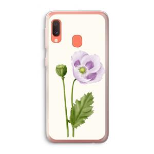 CaseCompany Purple poppy: Samsung Galaxy A20e Transparant Hoesje