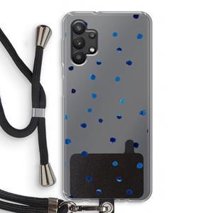 CaseCompany Blauwe stippen: Samsung Galaxy A32 5G Transparant Hoesje met koord