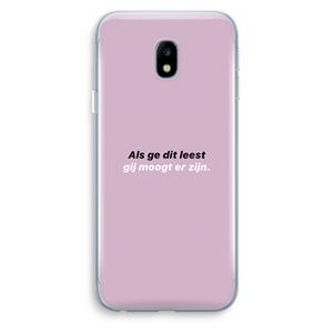 CaseCompany gij moogt er zijn: Samsung Galaxy J3 (2017) Transparant Hoesje