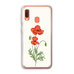 CaseCompany Red poppy: Samsung Galaxy A20e Transparant Hoesje