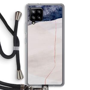 CaseCompany Stone White: Samsung Galaxy A42 5G Transparant Hoesje met koord