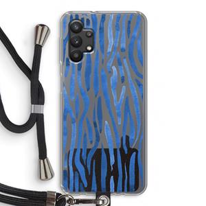 CaseCompany Blauwe nerven: Samsung Galaxy A32 5G Transparant Hoesje met koord