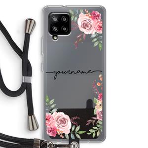 CaseCompany Rozen: Samsung Galaxy A42 5G Transparant Hoesje met koord