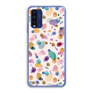 CaseCompany Terrazzo Memphis Pink: Xiaomi Redmi 9T Transparant Hoesje