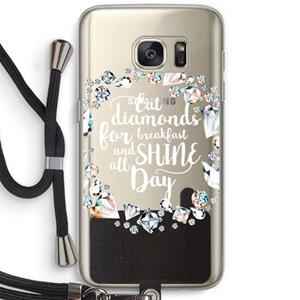 CaseCompany Diamonds: Samsung Galaxy S7 Transparant Hoesje met koord