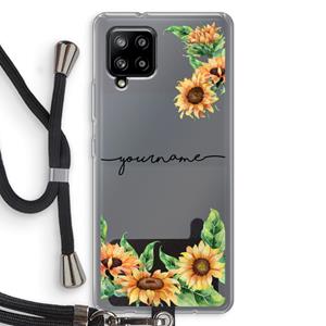 CaseCompany Zonnebloemen: Samsung Galaxy A42 5G Transparant Hoesje met koord