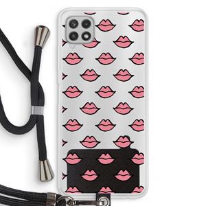 CaseCompany Lipjes: Samsung Galaxy A22 4G Transparant Hoesje met koord