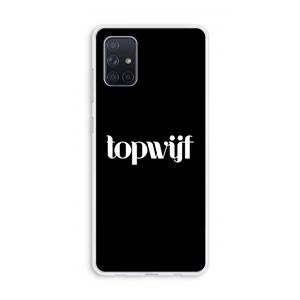 CaseCompany Topwijf Zwart: Galaxy A71 Transparant Hoesje