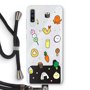 CaseCompany Happy bento friends: Samsung Galaxy A70 Transparant Hoesje met koord