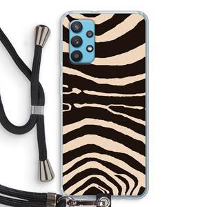 CaseCompany Arizona Zebra: Samsung Galaxy A32 4G Transparant Hoesje met koord