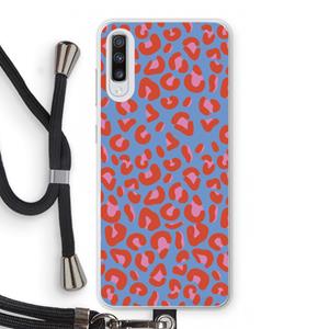 CaseCompany Leopard blue: Samsung Galaxy A70 Transparant Hoesje met koord