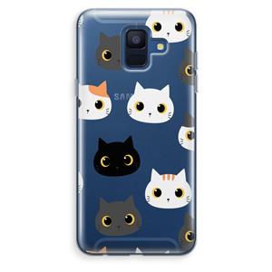 CaseCompany Katten: Samsung Galaxy A6 (2018) Transparant Hoesje