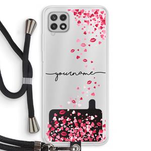 CaseCompany Hartjes en kusjes: Samsung Galaxy A22 4G Transparant Hoesje met koord