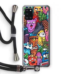CaseCompany Vexx Mixtape: Samsung Galaxy A31 Transparant Hoesje met koord