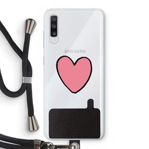 CaseCompany Hartje: Samsung Galaxy A70 Transparant Hoesje met koord