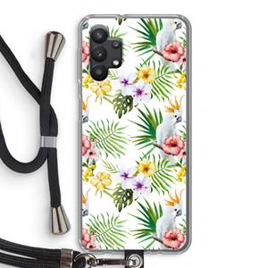 CaseCompany Gele kuif: Samsung Galaxy A32 5G Transparant Hoesje met koord