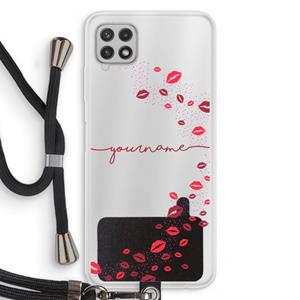 CaseCompany Kusjes: Samsung Galaxy A22 4G Transparant Hoesje met koord