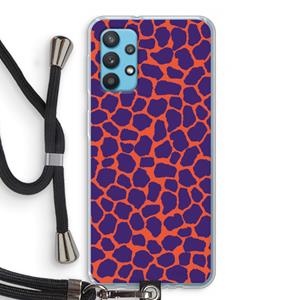 CaseCompany Purple Giraffe: Samsung Galaxy A32 4G Transparant Hoesje met koord