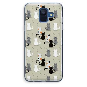 CaseCompany Katten: Samsung Galaxy A6 (2018) Transparant Hoesje
