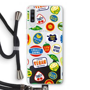 CaseCompany Fruitsticker: Samsung Galaxy A70 Transparant Hoesje met koord