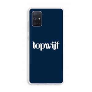 CaseCompany Topwijf Navy: Galaxy A71 Transparant Hoesje