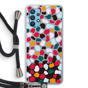 CaseCompany Colored Giraffe: Samsung Galaxy A32 4G Transparant Hoesje met koord