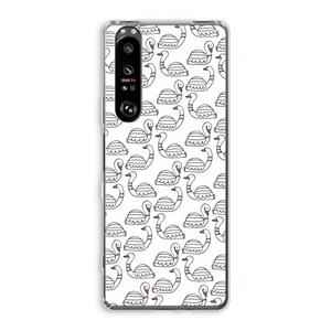 CaseCompany Zwanen: Sony Xperia 1 III Transparant Hoesje