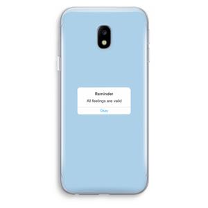 CaseCompany Reminder: Samsung Galaxy J3 (2017) Transparant Hoesje