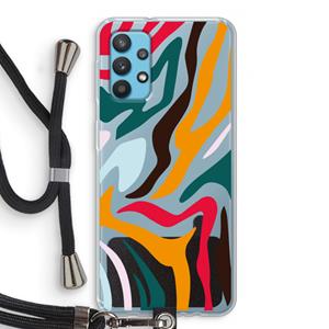CaseCompany Colored Zebra: Samsung Galaxy A32 4G Transparant Hoesje met koord