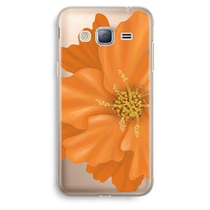 CaseCompany Orange Ellila flower: Samsung Galaxy J3 (2016) Transparant Hoesje