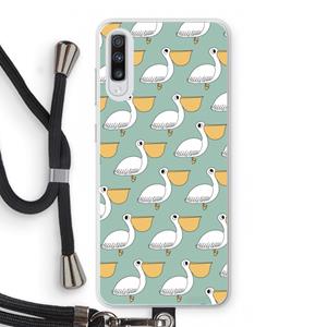 CaseCompany Pelican: Samsung Galaxy A70 Transparant Hoesje met koord