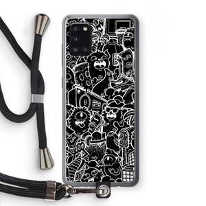 CaseCompany Vexx Black City : Samsung Galaxy A31 Transparant Hoesje met koord