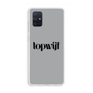 CaseCompany Topwijf Grijs Zwart: Galaxy A71 Transparant Hoesje