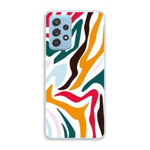 CaseCompany Colored Zebra: Samsung Galaxy A73 Transparant Hoesje