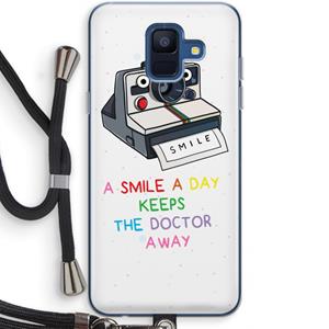 CaseCompany Smile: Samsung Galaxy A6 (2018) Transparant Hoesje met koord