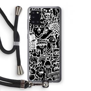 CaseCompany Vexx Black Mixtape: Samsung Galaxy A31 Transparant Hoesje met koord