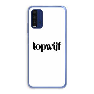 CaseCompany Topwijf Wit: Xiaomi Redmi 9T Transparant Hoesje