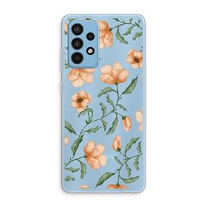 CaseCompany Peachy flowers: Samsung Galaxy A52 Transparant Hoesje
