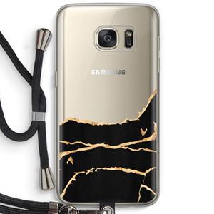 CaseCompany Gouden marmer: Samsung Galaxy S7 Transparant Hoesje met koord