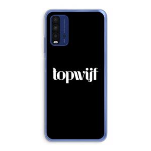 CaseCompany Topwijf Zwart: Xiaomi Redmi 9T Transparant Hoesje
