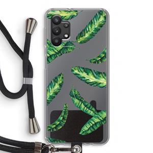 CaseCompany Lange bladeren: Samsung Galaxy A32 5G Transparant Hoesje met koord
