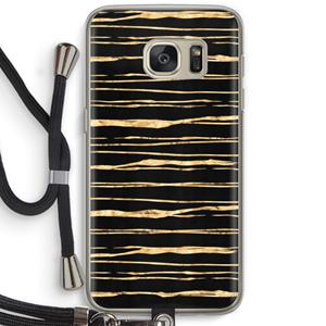 CaseCompany Gouden strepen: Samsung Galaxy S7 Transparant Hoesje met koord