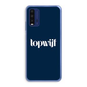 CaseCompany Topwijf Navy: Xiaomi Redmi 9T Transparant Hoesje