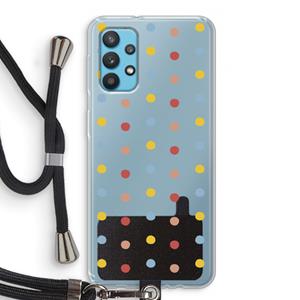 CaseCompany Bollen: Samsung Galaxy A32 4G Transparant Hoesje met koord